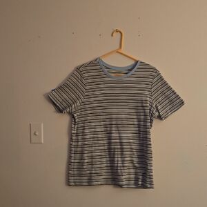 Basic Editions Men's Striped Tee - Black and White